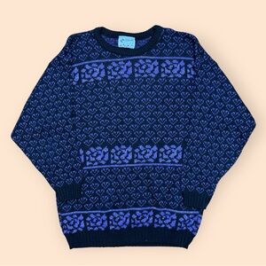 Vintage 1980s Helium Sweater Women’s Medium Black Vtg 80s Fashion